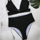 Floral Print Striped Swimwear